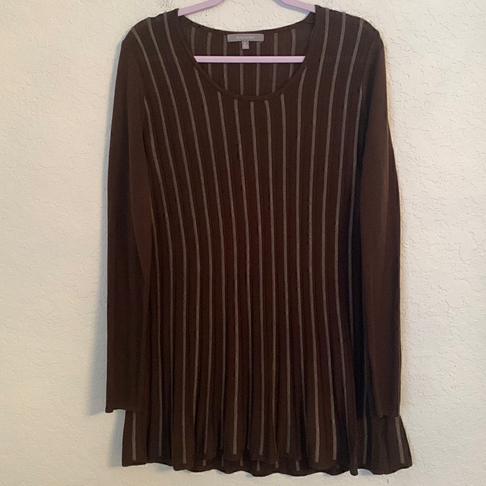 Daisy Fuentes Fit/ Flare Mini Dress Tunic Sweater Ribbed Size XL